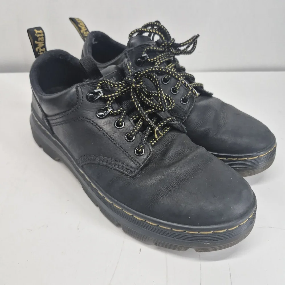 Dr. Martens Reeder Shoes Mens 10 Black Low Top Lug Sole Hiker